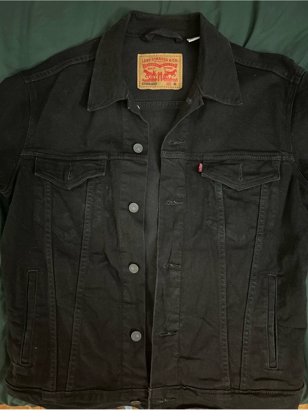 Levi's Black Denim Trucker Jacket with Chest Pockets
